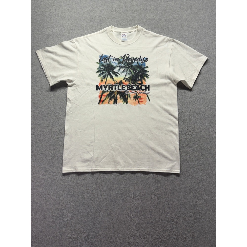Delta Magnum Weight Myrtle Beach South Carolina Lost in Paradise Graphic Tee L